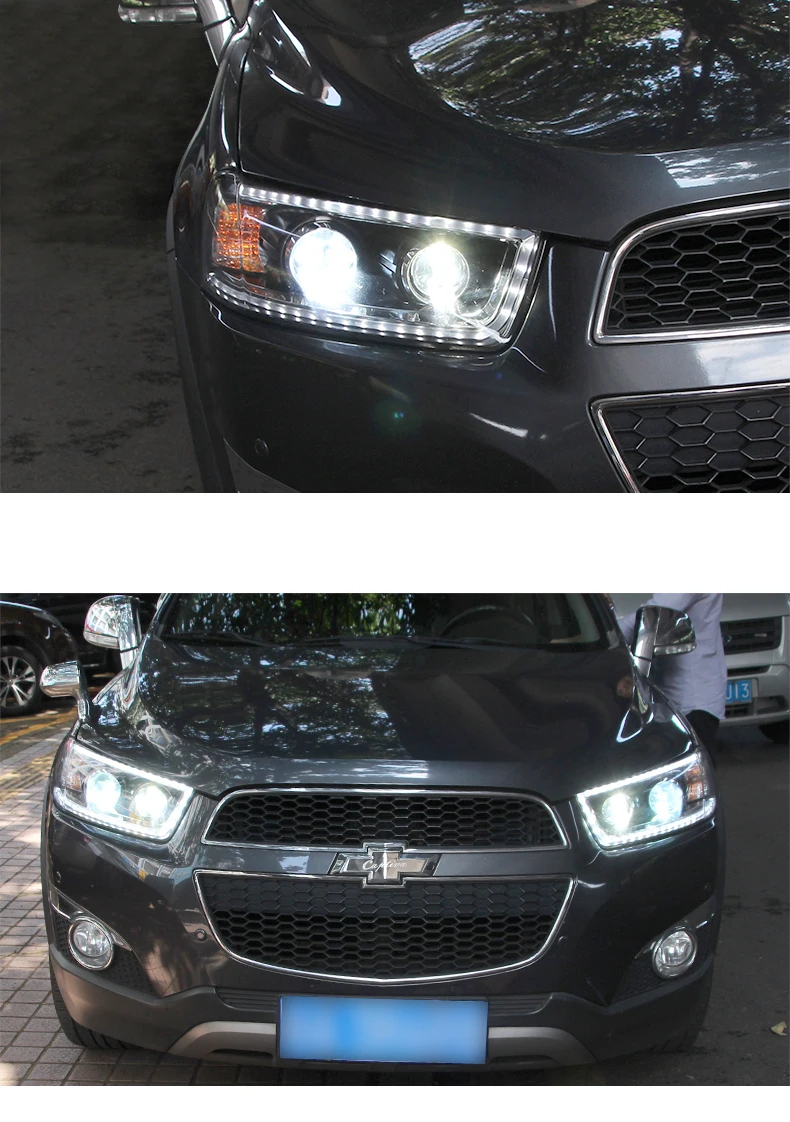 Автомобильный Стильный чехол для фары для автомобиля Chevrole Captiva 2008- Автомобильные светодиодные фонари двойные ксеноновые линзы Автомобильные аксессуары Автомобильные DRL Противотуманные фары