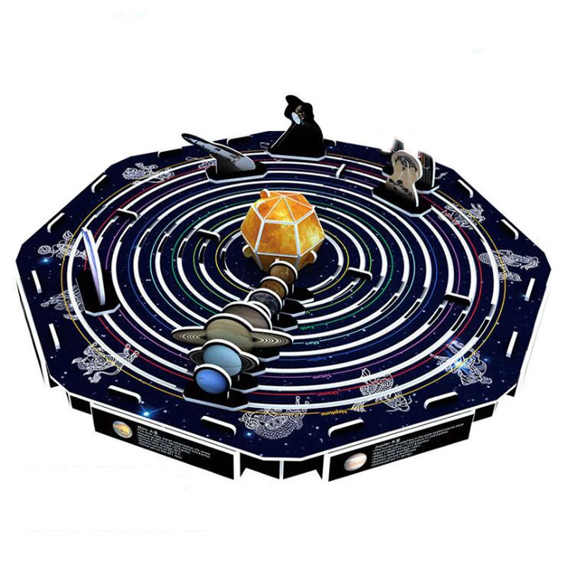 MH008 solar system Мультяшная бумага 3D головоломка космический Глобус солнечная система головоломка игры игрушки для детей творческие DIY собранные головоломки - Цвет: MH008 solar system