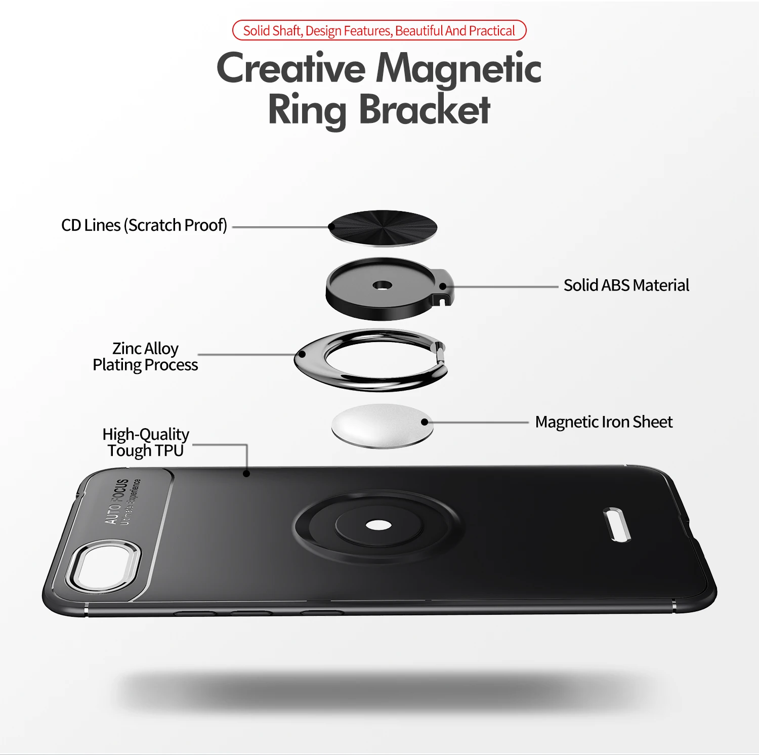 Xiaomi Redmi 6A чехол Xiomi Redmi 6A чехол Redmi6A автомобильный магнитный держатель гибридный противоударный кольцевой чехол Xiaomi Xaomi Redmi A6 Fundas
