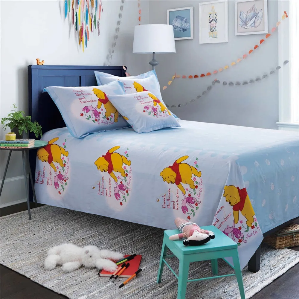 Набор постельного белья с Винни пухом и свиной пятачкой одиночный полный Queen для