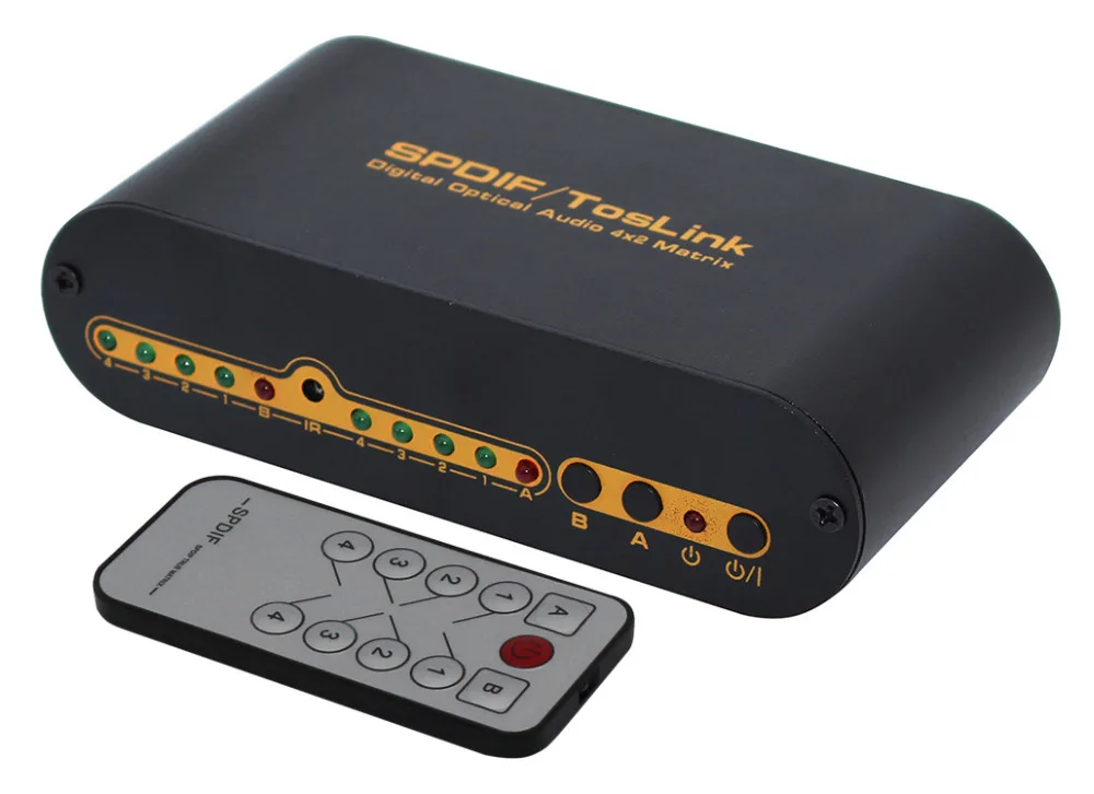 Оптический цифровой аудио сплиттер SPDIF/TOSLINK 4x2 топовая матрица с пультом