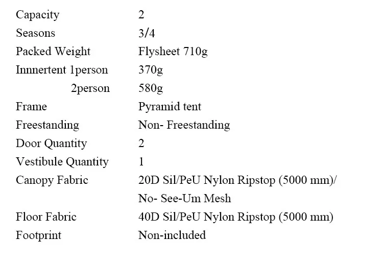 ASTAGEAR finst snow 2 side 20D silnylon Сверхлегкий ASTA pyramid открытый 1/2 человек 2 слоя 3 Сезона Палатка
