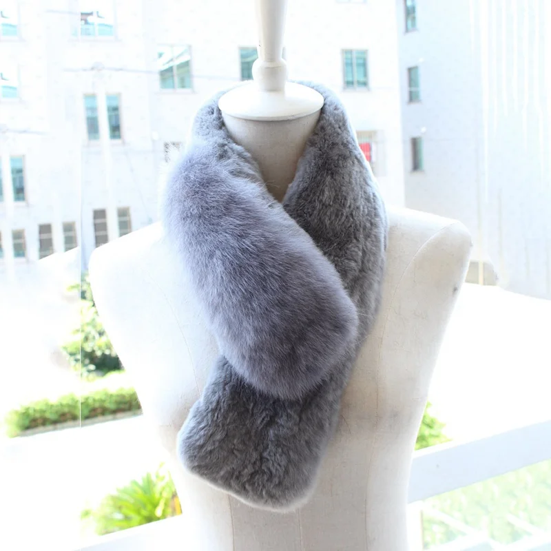 (TopFurMall) женские шарфы из натурального меха кролика рекс на осень и зиму меховые