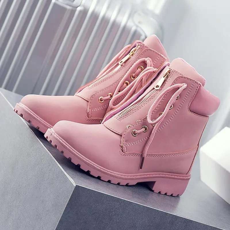 Female shoes winter snow bootswomen warm plus velvet ankle women boots round toe Lace-up zipper dual purpose | Обувь