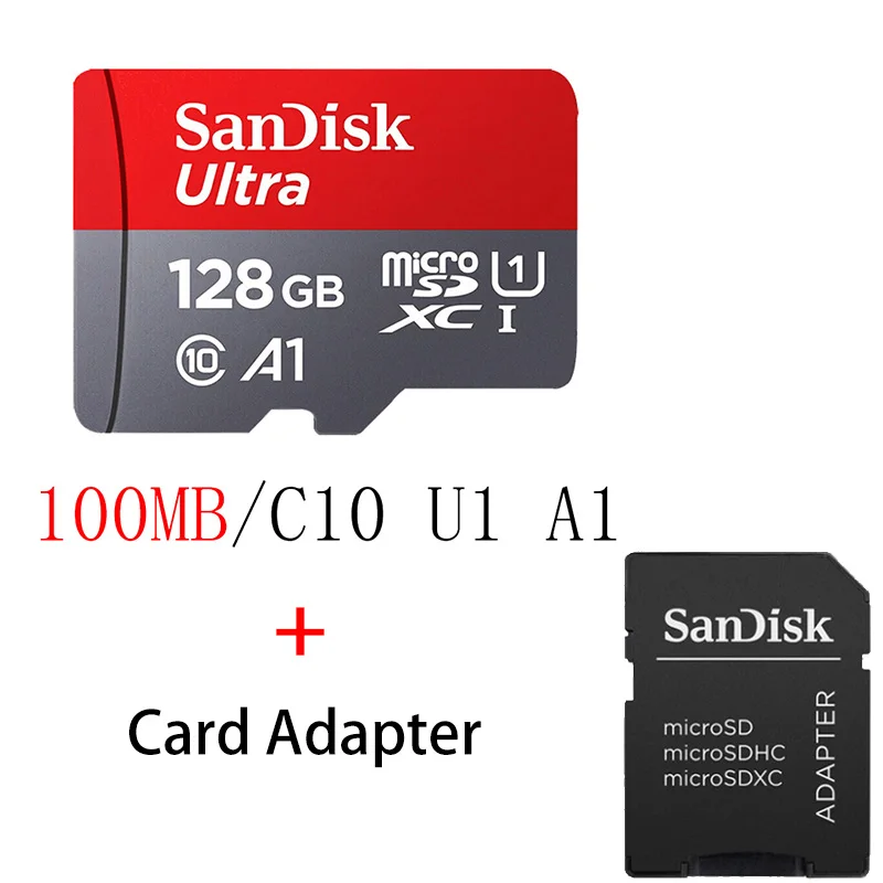 SQUNC-128G-KT2 SanDisk Microsd карта 128 ГБ 32 ГБ 200 ГБ 64 Гб карта памяти A1 98 МБ/с./с класс 10 флэш-карты памяти Microsd SD/TF карты для телефона UHS-1 - Емкость: SQUNC-128G-KT2