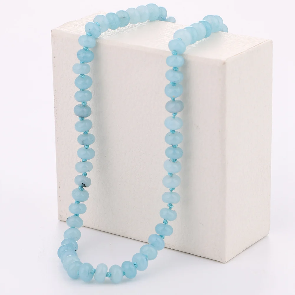 Jewnou Aquamarine Necklace Statement Natural Gemstone Jewelry Woman Original Fashion Gift Handwork Color Luxurious Accessories | Украшения