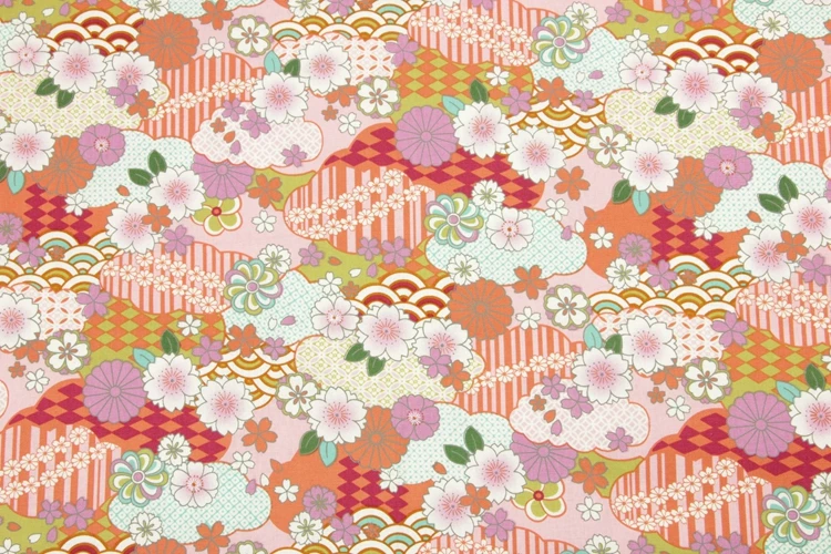 half yard thicken cotton fabric soft breeze flower print handmade DIY bag garment sewing material cotton B452
