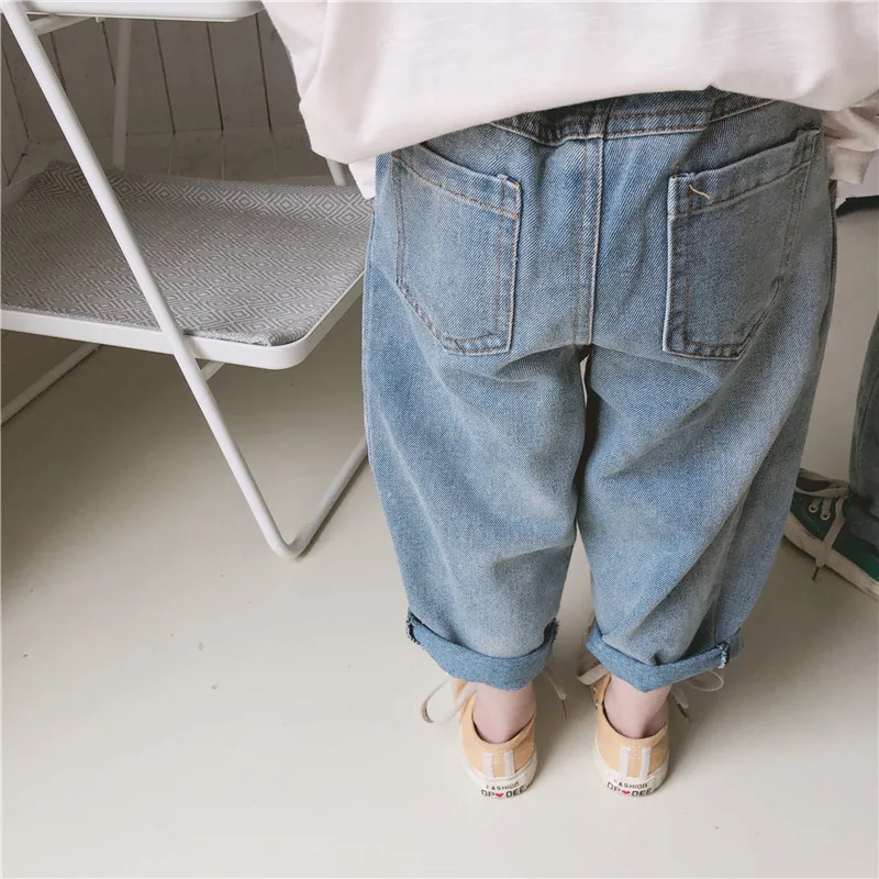 

Spring Autumn Kids Jeans Pants Casual Elastic Waist Children Denim Pants Baby Girl Jeans Children Trousers Toddler Kids Pants