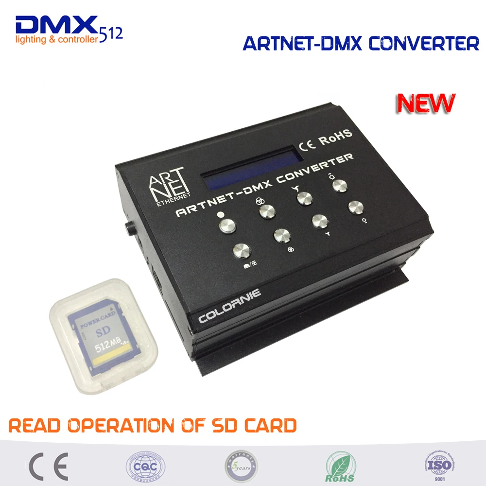 DHL бесплатная доставка новейший ARTNET конвертер dmx Artnet DMX 4 стандартных DMX512 портов