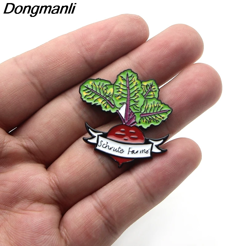 P3551 Dongmanli офис, ТВ-шоу Schrute Farms металлические эмалированные булавки и броши для моды нагрудные булавки рюкзак сумки значок подарки