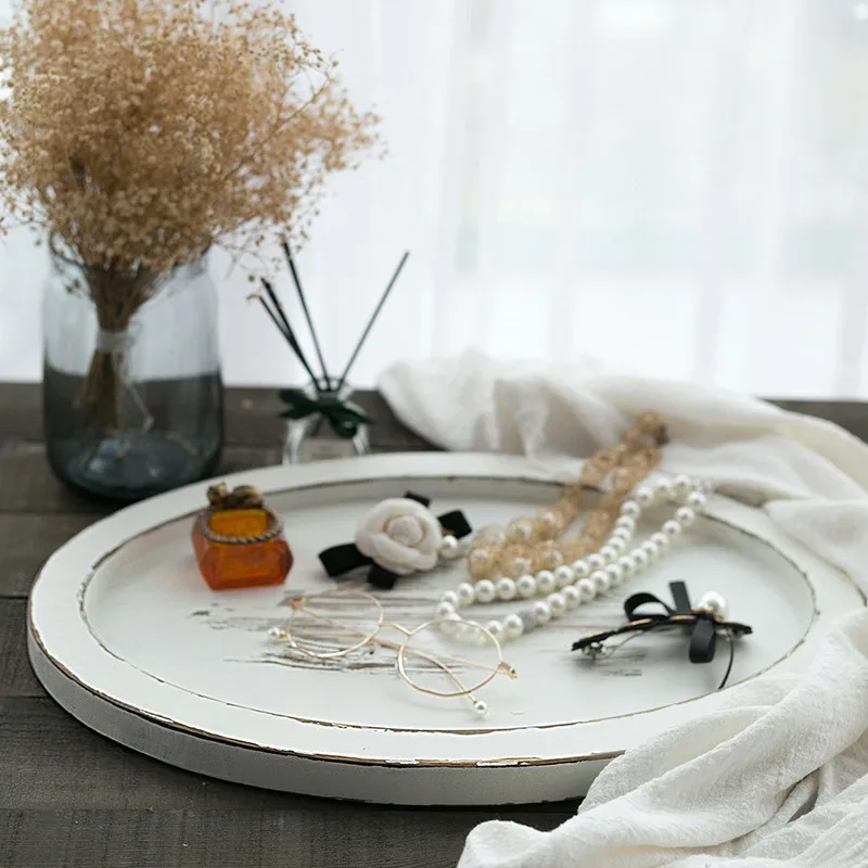 Tobs wood pallet tray 46*32cm handmade tea white color cake table decoration dessert makeup holder coffee plate | Дом и сад