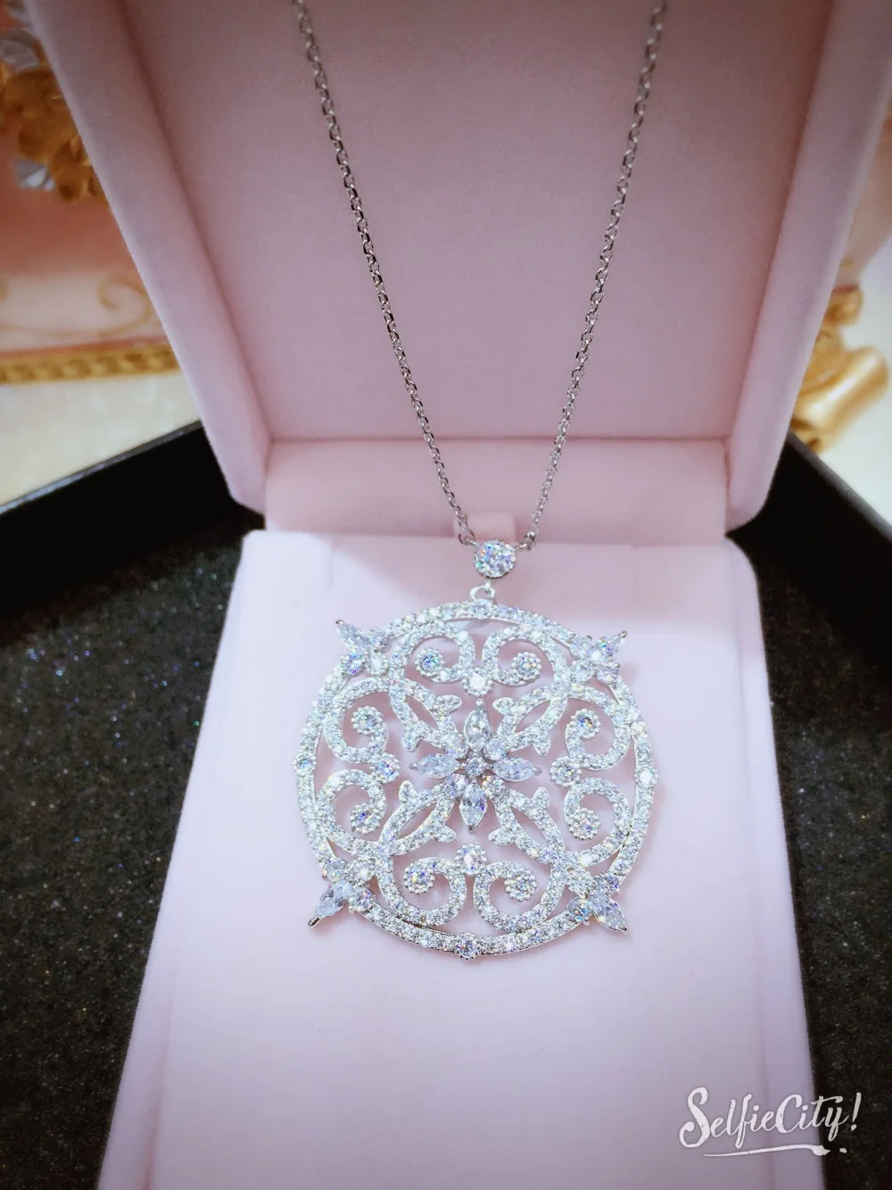 GAOLA кубики циркона круглый цветок кулон ожерелье для женщин collares de moda GLD0921