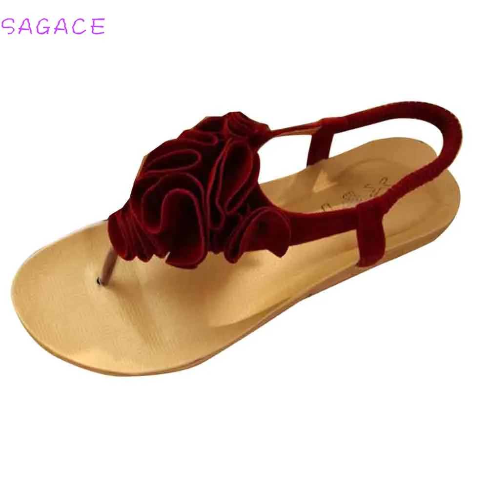 SAGACE Sandals Women Flower Summer Bohemia Sweet Sandals Clip Toe Sandals Beach Chaussures Femme Casual ComfortableShoes
