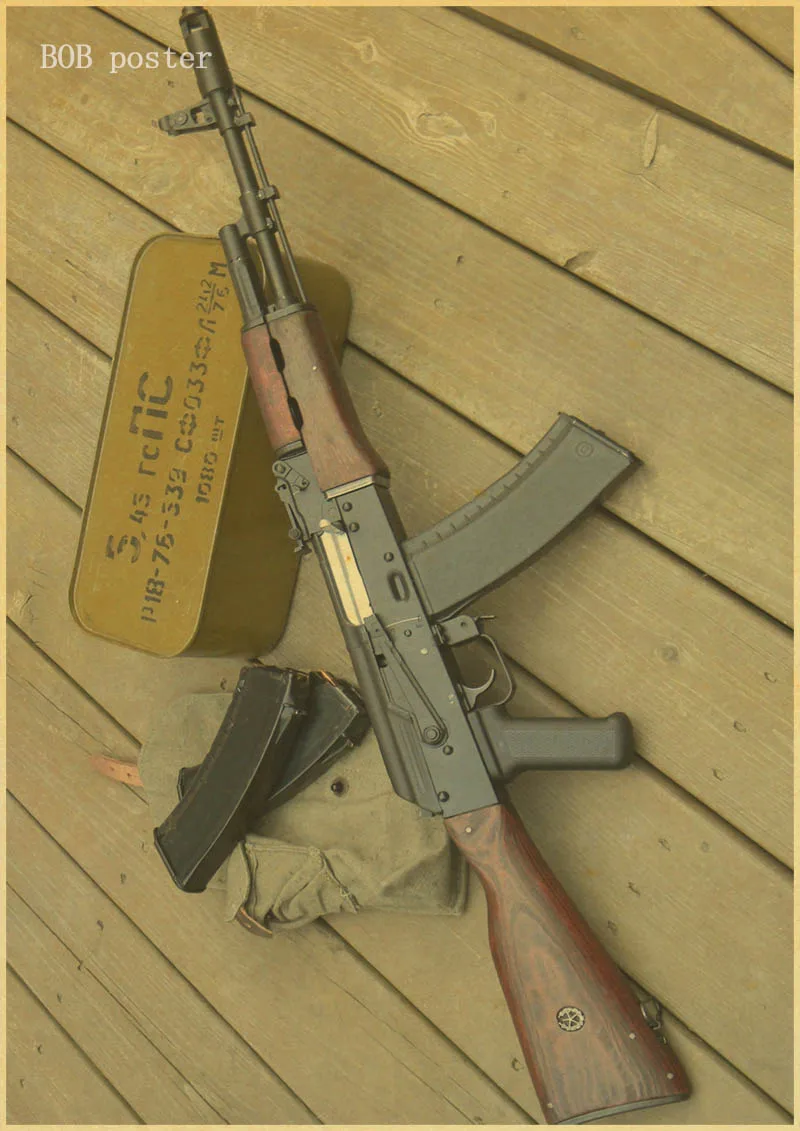 Ретро плакат пистолет AK47 плакат карта военный плакат крафт-бумага ВИНТАЖНЫЙ ПЛАКАТ Мужская комната декоративный бар украшение - Цвет: H85