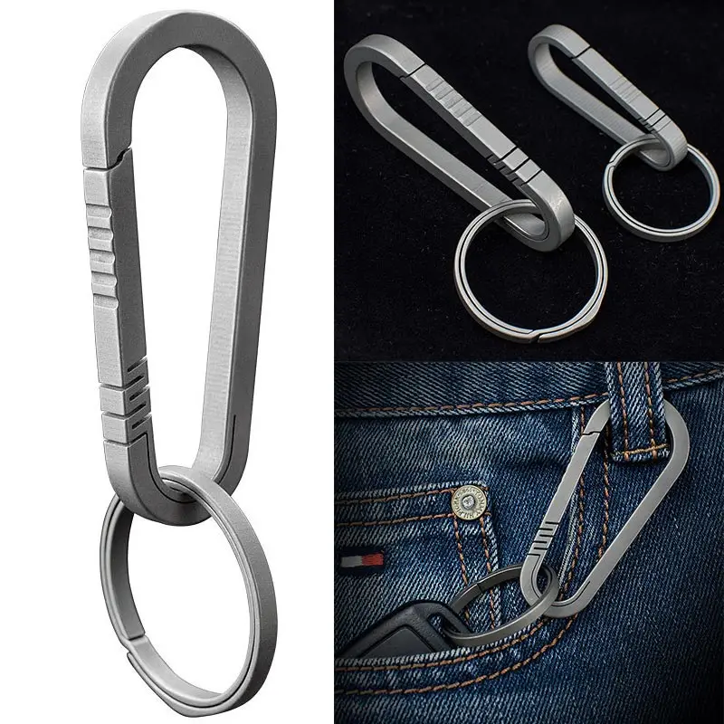

Hot Sale Titanium Alloy Carabiner Mini Portable Lightweight Hanging Buckle for Outdoor 19ing
