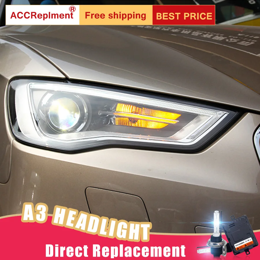 2 шт. светодиодный фары для автомобиля Audi A3 2014 2016 Автомобильные ангельские глазки