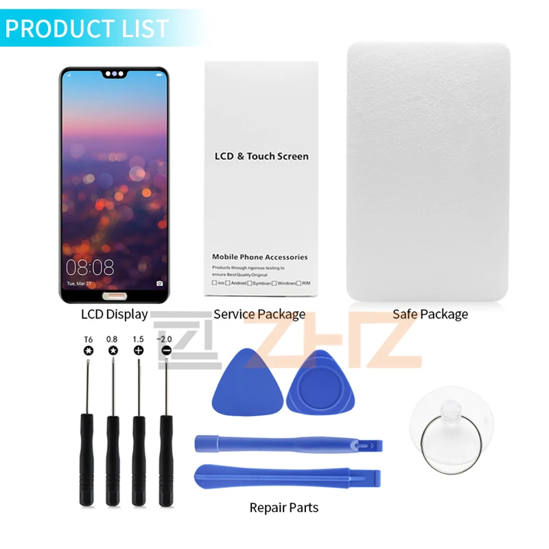 Для Huawei P20 ЖК-дисплей сенсорный экран дигитайзер в сборе Замена для EML-L09 EML-L22 EML-L29