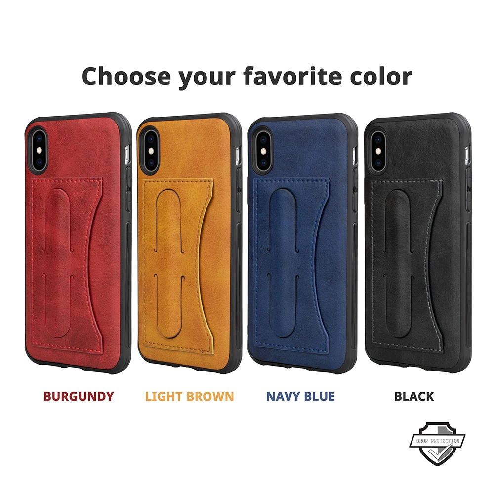 Phone case for iphone 8plus 7 6 6s 8 plus xr xs max x cover Kickstand With Card Pocket |