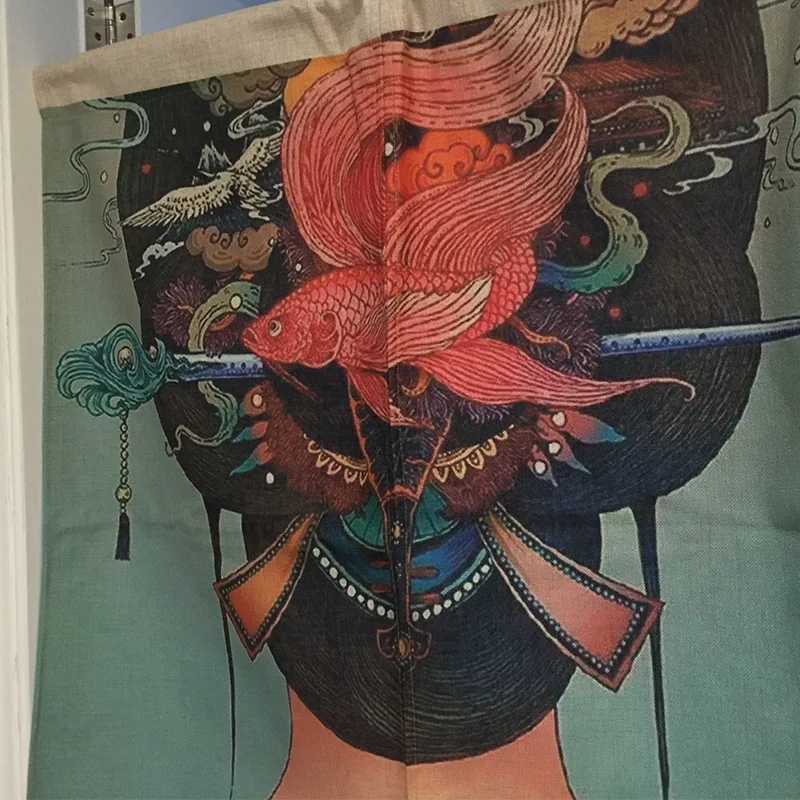 Милые занавески в японском стиле Ukiyo-e maid Feng Shui дверная занавеска спальной