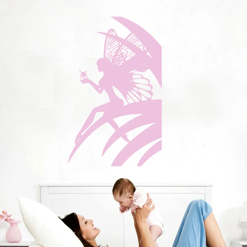 

Настенная Наклейка с изображением Феи девушки и звезд, художественный домашний декор, фрески, наклейки на стену в гостиную, украшение для де...