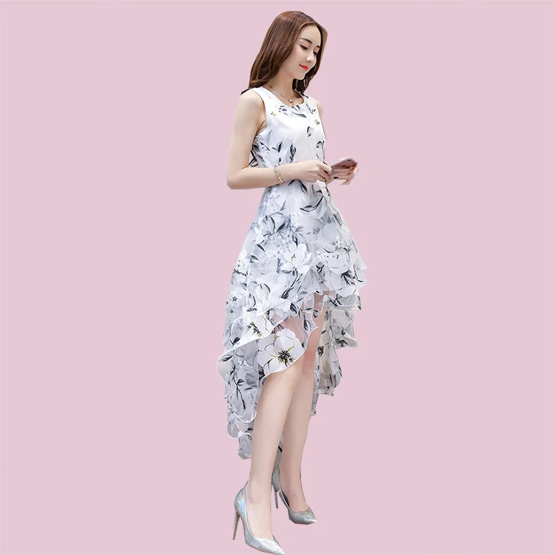 Женское пляжное платье WMSWJH из органзы с круглым вырезом и ласточкиным хвостом