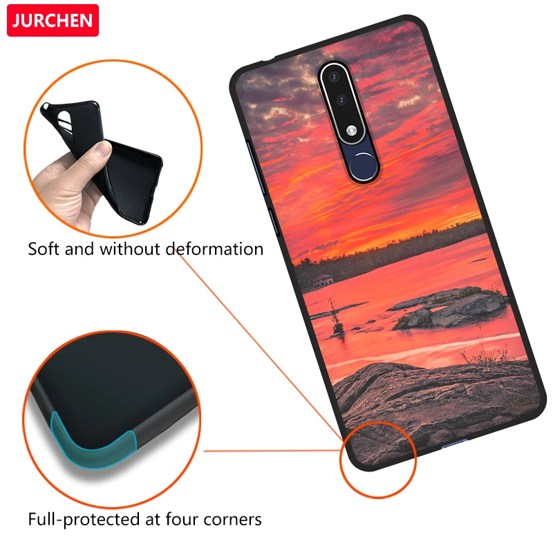 Чехол JURCHEN из мягкого силикона и ТПУ защитный чехол для Nokia 3 1 Plus 2018 на мобильный