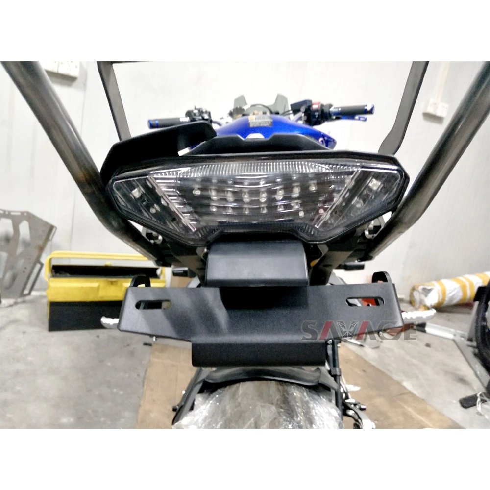 Держатель номерного знака светодиодный светильник для YAMAHA MT-09 FZ-09 MT-10 FZ-10 MT-07 Tracer- мотоцикл хвост аккуратные предохранительный нейтрализатор