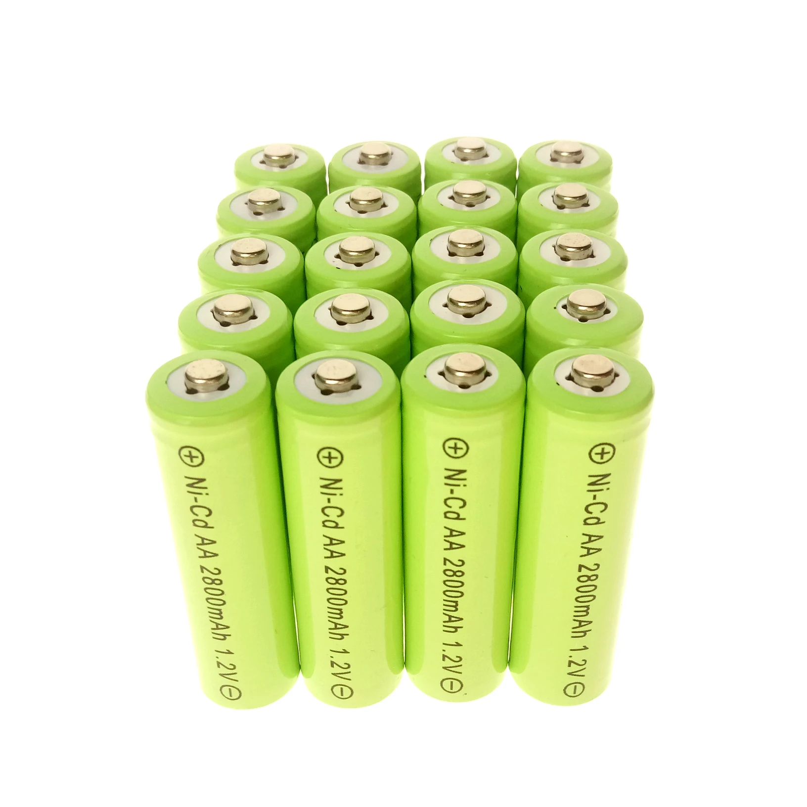 2-24pcs 1,2 V NiCd AA 2800mAh аккумуляторная прочная батарея для фонарика зеленого цвета - Цвет: 20pcs