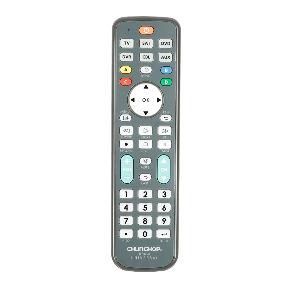 Универсальный пульт дистанционного управления для Chunghop UR618 TV VCR SAT CBL DVD AUX DVR|Пульты