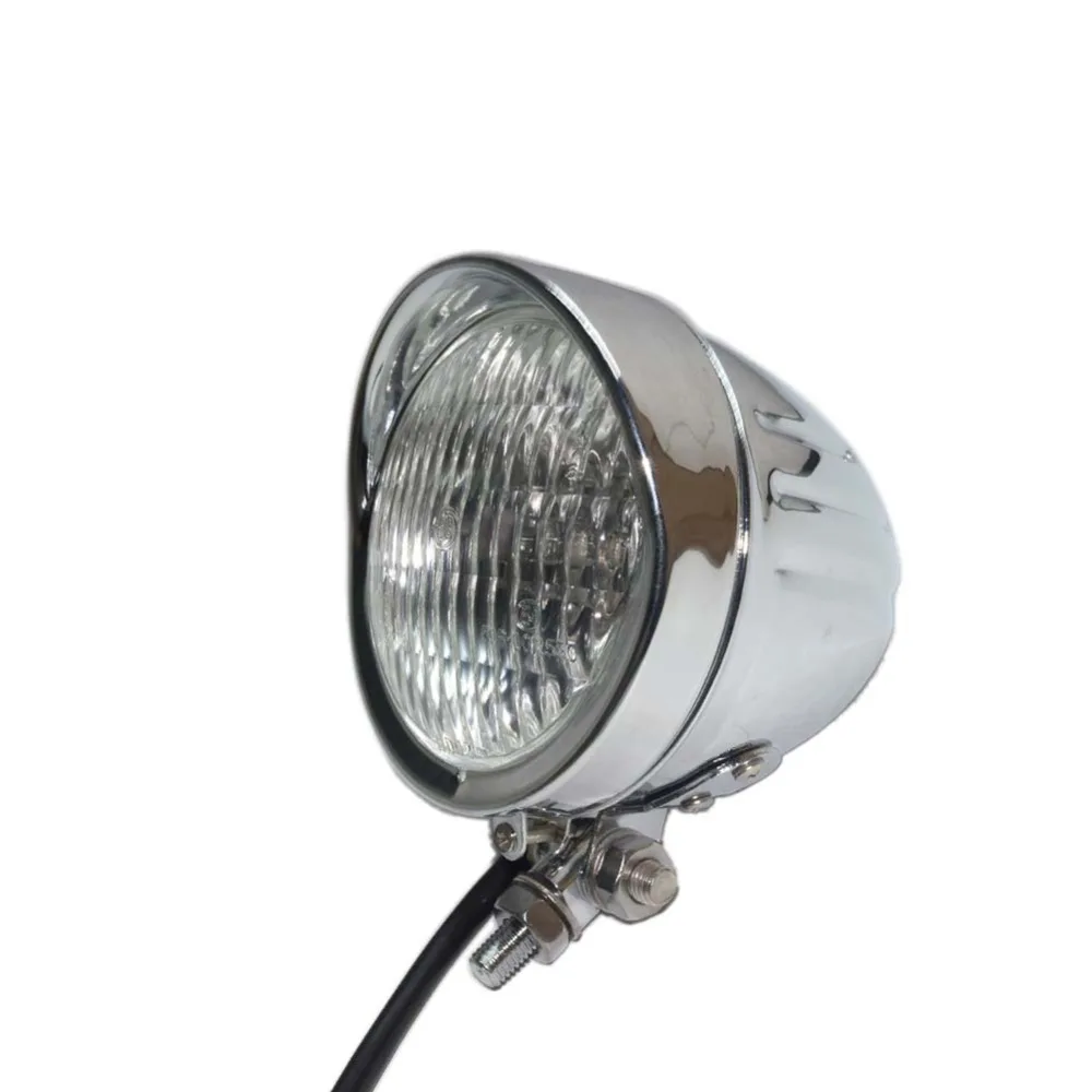 Chrome High Quality Motorcycle 4.5&quot Tri-Bar Visor Headlight Headlamp H4 60W/55W For Honda Yamaha Suzuki Kawasaki Cafe Racer |