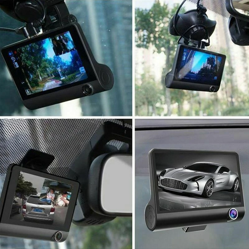 Автомобильный видеорегистратор с тремя объективами Hd экран 1080 регистратор