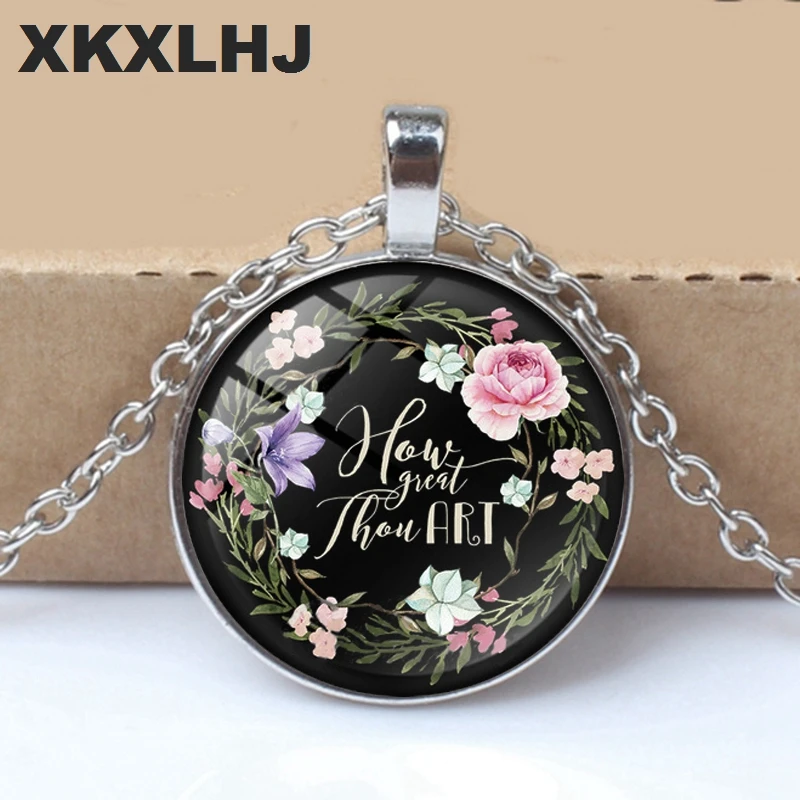 XKXLHJ New Bible Verses Necklace Glass Dome Pendant Necklaces Scripture Quote Jewelry Christian Faith Inspirational Gifts |