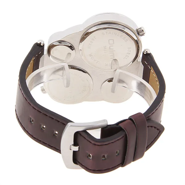 Oulm новые брендовые кварцевые часы многофункциональные кожаные мужские наручные