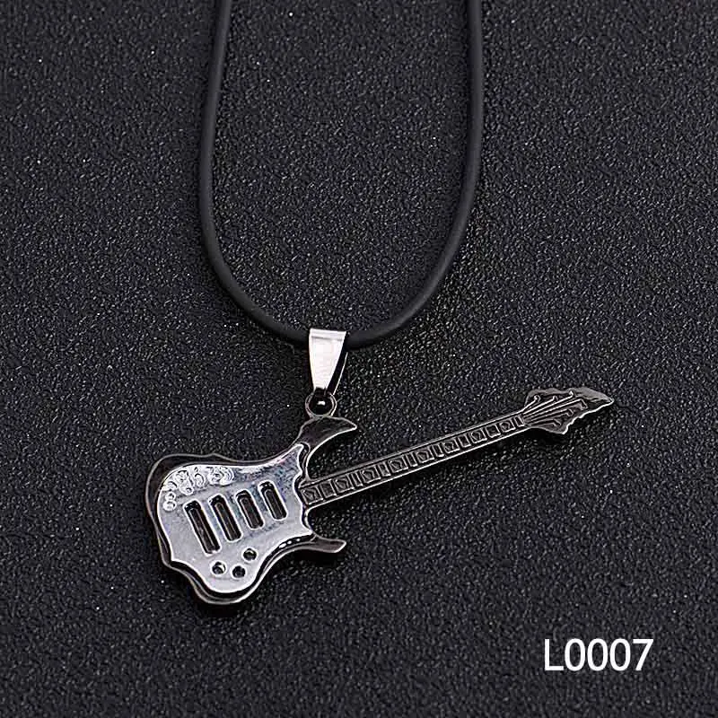 Модный мужской кулон Rock ожерелье из нержавеющей стали аксессуары для гитары