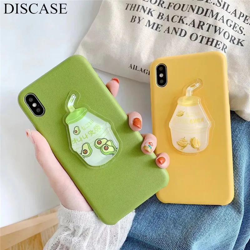 DISCASE Fresh avocado quicksand чехол для телефона iphone XS MAX 8 7 6s 6plus XR X Твердый задняя крышка |