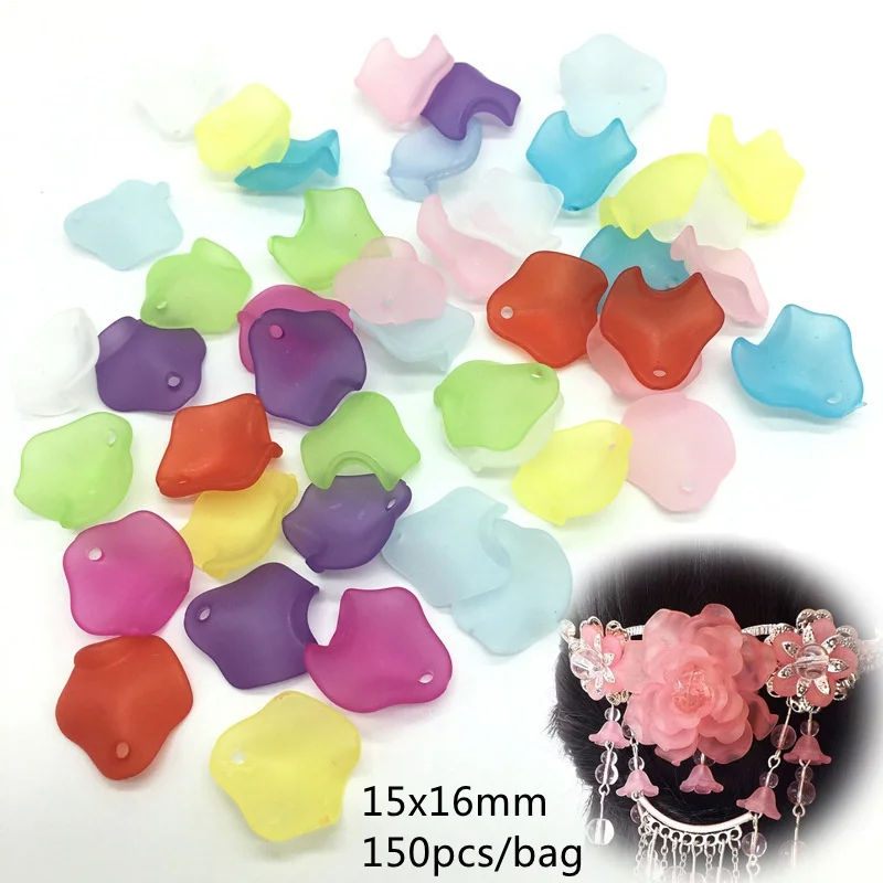 Акриловые бусины с матовыми листьями для поделок сделай сам 14*20 мм