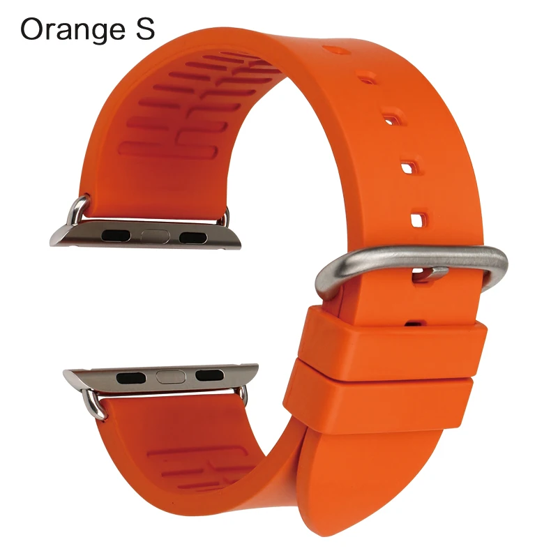 MAIKES аксессуары для часов Спортивные Apple Watch полосы 44 мм 40 мм Резина для Apple Watch группа 42 мм 38 мм Водонепроницаемая серия 4-1 iWatch - Цвет ремешка: Orange S