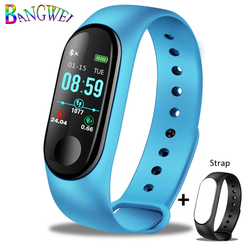 Light blue BAND Новинка, умный браслет, фитнес-трекер, измерение сердечного ритма, артериального давления, мониторинг сна, умный браслет, спортивный браслет - Цвет: Light blue BAND