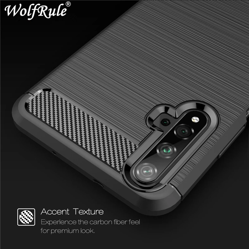 

WolfRule Case Honor 20 Cover Shockproof Soft TPU Brushed Back Phone Case For Huawei Honor 20 Funda Honor 20 Coque