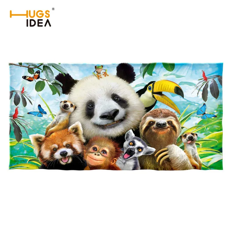 HUGSIDEA Zoo животные Selfie Хлопковое полотенце для ванны для лица теплое мягкое полотенце из микрофибры s для кормления ребенка одеяло для пикника пляжное покрытие - Цвет: HM929