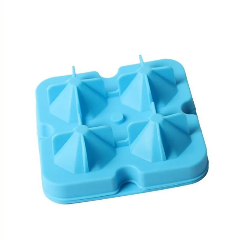 

3d Silicone Diamond Ice Cube Mold 4 Holes Ice Ball Mold Maker For Bar Whisky Beer Drink Accessories Ice Cream Tools