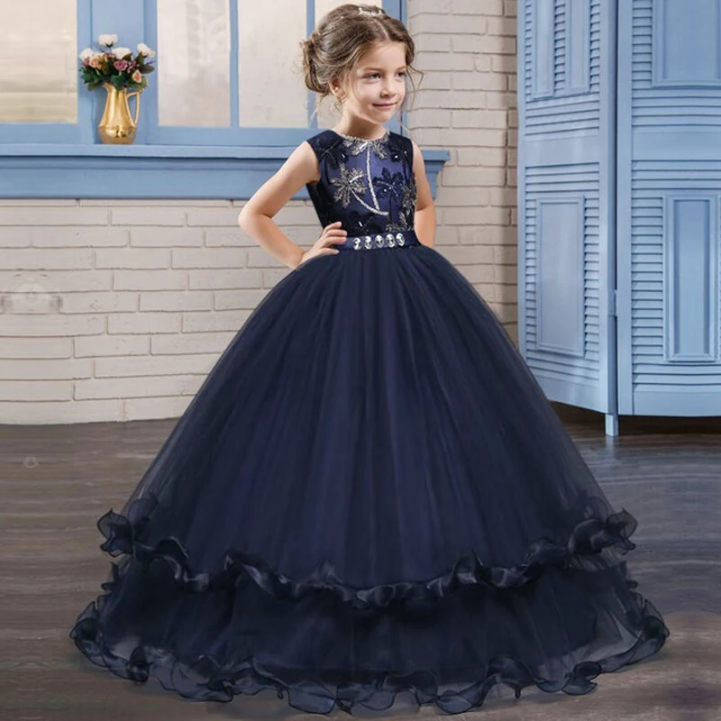 2020 Baby Girl Summer Clothes Kids Dresses For Girls Embroidery Princess Dress Children Clothing Elegant Party 10 12 Years | Детская