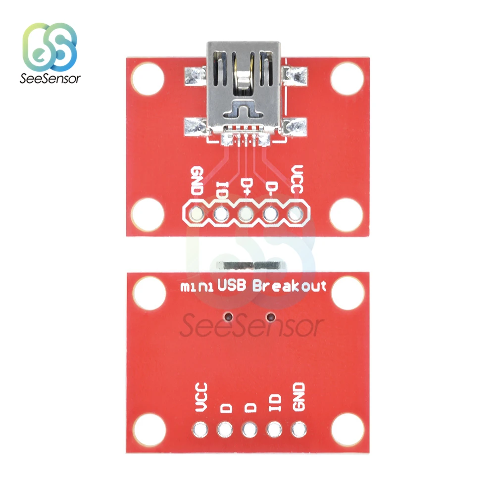 Мини USB адаптер пластина Breakout плата модуль для Mini B расширение с 5Pin