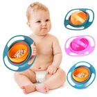 Миска для кормления Baby Gyro, универсальная миска для кормления, вращение на 360 градусов, защита от проливания, пищевая посуда из полипропилена, детская посуда