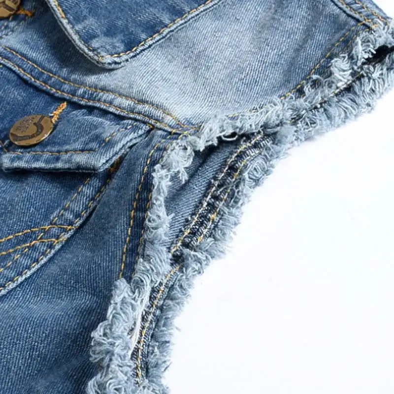 2017 модный мужской джинсовый жилет без рукавов потертый рваная куртка топы