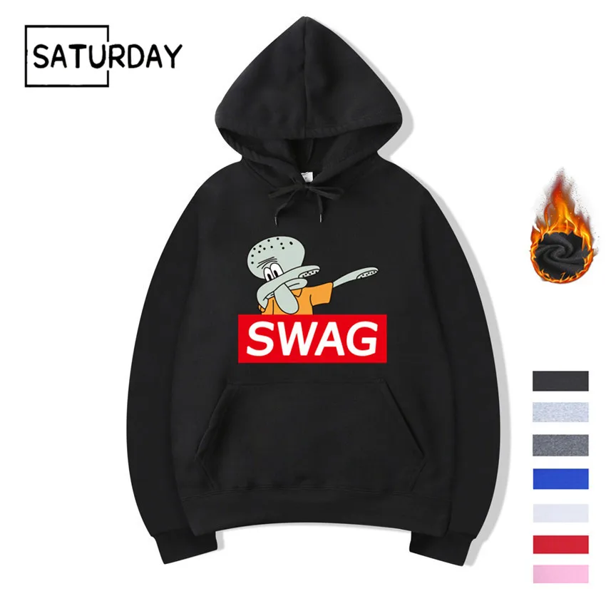 Для мужчин хип хоп Swag мультфильм флисовые толстовки кофты унисекс животных