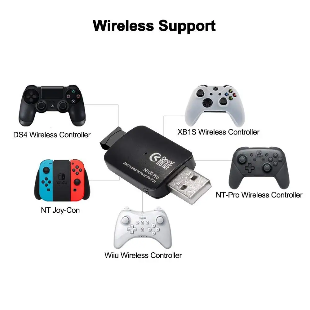 Coov N100 PRO для PS4/Xbox One, беспроводной контроллер, Адаптер конвертера для Kind Switch NS, проводной геймпад, конвертер для джойстика