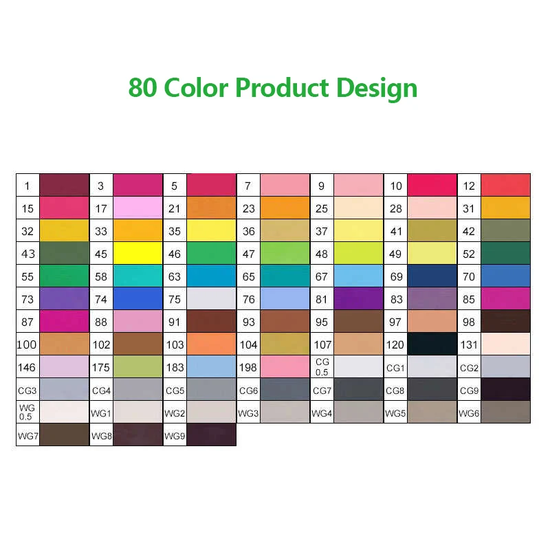 80-Product Design TouchFIVE 30/40/60/80/168 Цвет маркер для рисования набор двойной головой художественный эскиз жирной на спиртовой основе маркеры для анимации Manga - Цвет: 80-Product Design