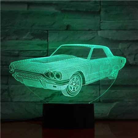 GX 1462 пожилого возраста дедушка автомобиля 3D Ночной светильник 7 цветов