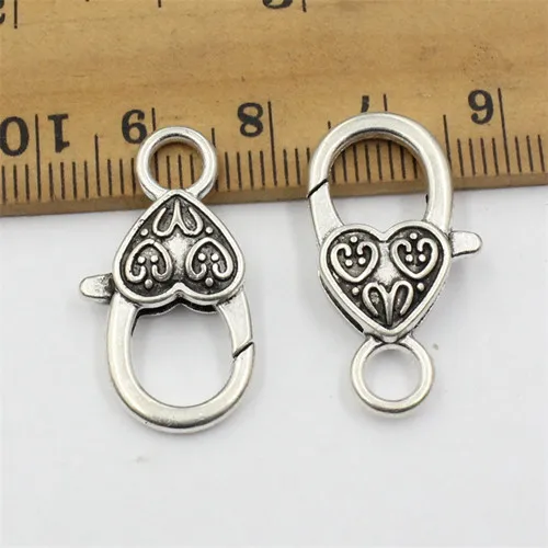 Antique silver 20 шт./лот античного серебра бронзового золотого серебряного цвета Омары из ожерелья с застежкой и браслета крюк bails Для Маркировки Ювелирных изделий 25x12 мм K06050 - Цвет: Antique silver